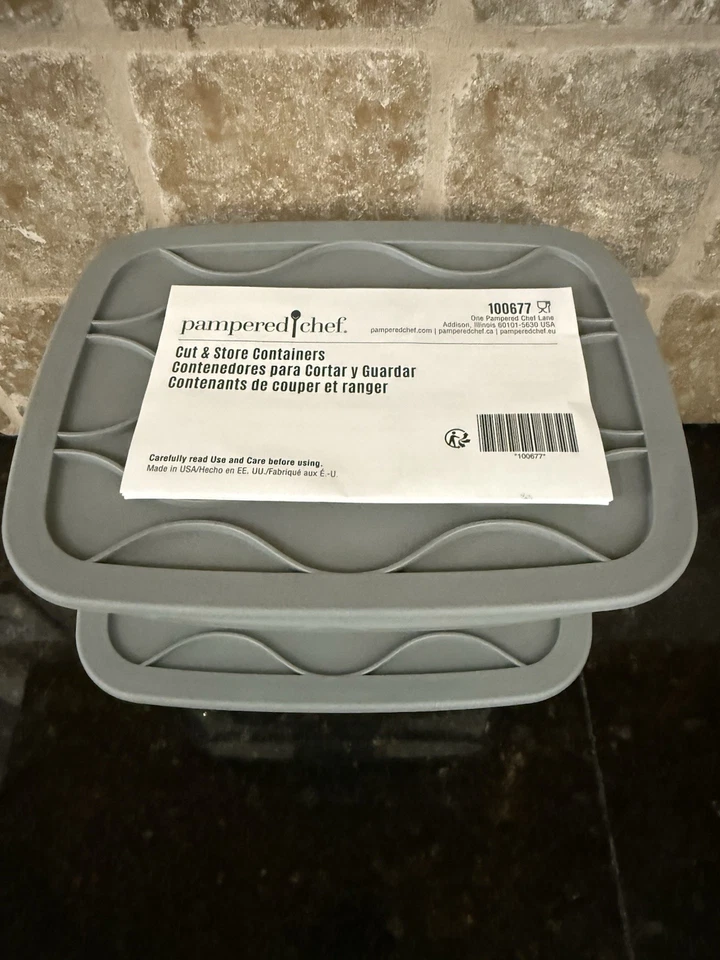 Nuevos contenedores de corte y tienda de chef mimados con tapas 100677 lote de 2 Foto 3 de 4