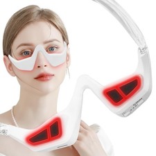 Under-Eye Red Light Therapy Device, 2 Modes Beauty Glasses Device with Eye Ma...