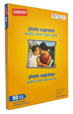 Staples Photo Supreme Paper 8 1/2" x 11" Double Sided Matte 50 Pack Sealed New 