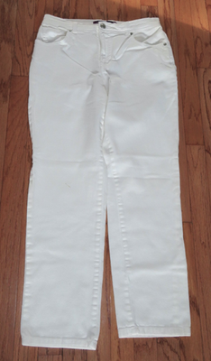 じゅん Gloria Vanderbilt Women OFF WHITE JEANS Zip Fly Stretchy Mid-Rise