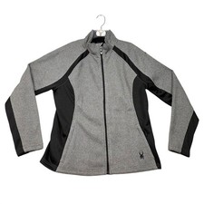 Spyder Heather Gray Full Zip Jacket Women's Size L Athletic Warm Up NWT
