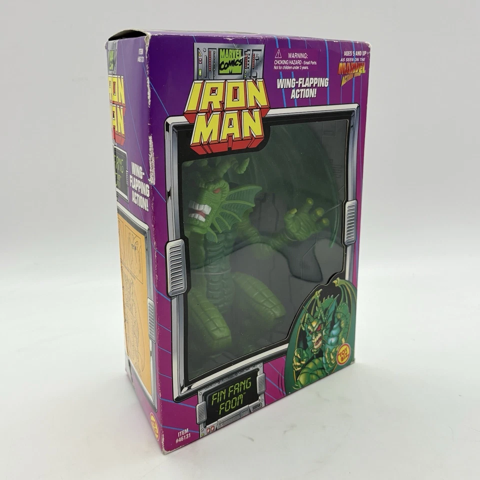 Figura de acción Marvel Iron Man FIN FANG FOOM Wing-Flapping Dragon 10" 1995 ToyBiz Foto 4 de 4
