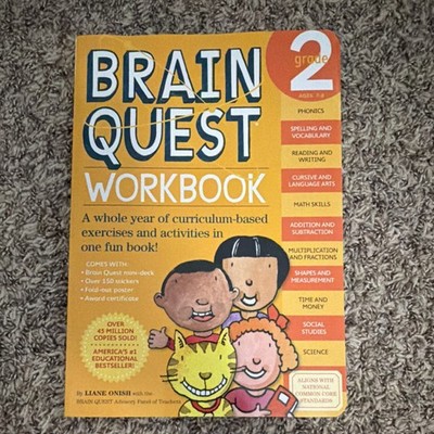 Brain Quest Grade 2 Workbook Paperback Stickers Poster 320 Pages 9780761149156