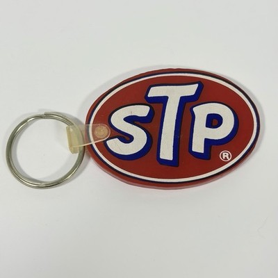 STP Motor Oil Treatment Lubricants Fuel Additives Ad Keychain Red Oval Vintage