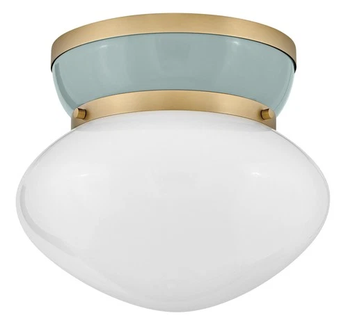 Lark 83601 Lucy 12"W Flush Mount Bowl Ceiling Fixture - Lacquered Brass / - Picture 1 of 5