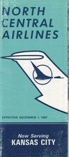 North Central Airlines timetable 1967/12/01 North Central Airlines timetable 1967/12/01
