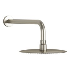 200mm Round Rain Shower Head Wall Mounted Arm 335mm Brushed Nickel Modern