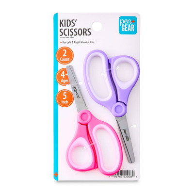 Pen+Gear 2-Pack 5-Inch Blunt Tip Kids Scissors Ages 4-7 Purple & Pink
