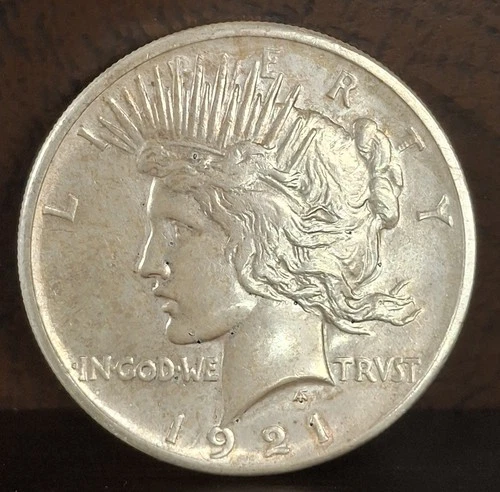 1921 Peace Silver Dollar High Relief. Very Nice Details Coin For Album.