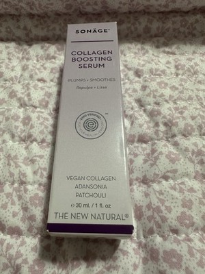 SONAGE Collagen Boosting Serum Plumps & Smooths 1 fl oz/30 ml Vegan ~ NEW in box
