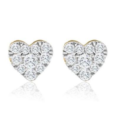 GVS 1/2ct Herzform Diamant Ohrstecker Gelbgold Lab Grown 7mm Damen Ohrringe