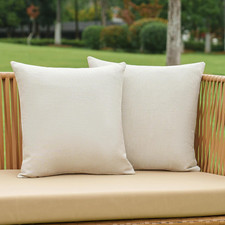 Waterproof Throw Pillow Covers Set of 2 18x18 Outdoor Cushion Covers