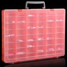 48 Grid Plastic Organizer Box Adjustable Dividers Clear