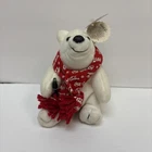 Vintage Coca-Cola Polar Bear Red Scarf Bean Bag Plush Christmas Collectible 1998