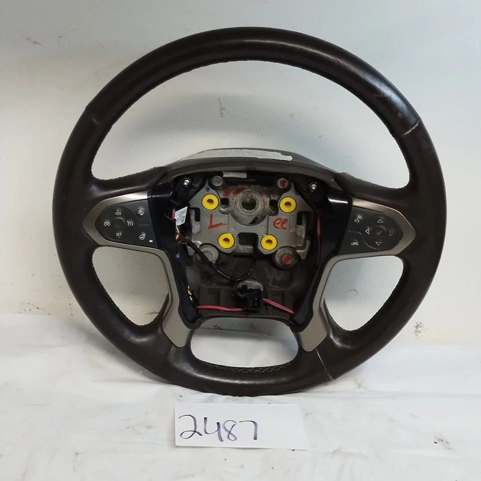 2015-2020 GMC Yukon XL 1500 Steering Wheel heated brown OEM 6282804/ 84483789 - Image 3 of 4