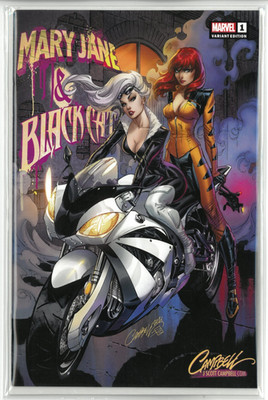 Mary Jane & Black Cat Beyond #1 Marvel 2022 J Scott Campbell CatCycle Variant A