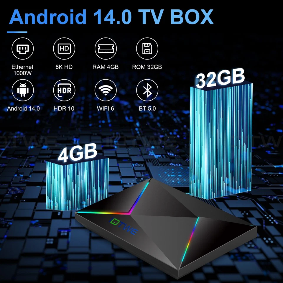 Smart 2025 Android 14.0 TV BOX WIFI Netzwerk Media Player Octa Core 128/64/32 GB - Bild 3 von 4