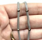 Milor Italy Sterling Silver 2 Tone Rhodium Plated Mesh Chain Stations Necklace — photo 4