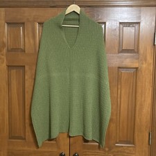 Poncho bufanda para mujer J. Jill mezcla de cachemir verde tejido con cable talla única