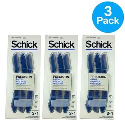 Schick Precision Razor Trim & Shape Facial Hair Eyebrow Shaver 3+1 Pack 3 Count