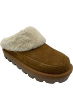Koolaburra by UGG Suede Fluff Slippers Tizzey Chestnut