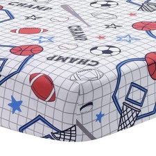 100 Cotton Fitted Crib Sheet Baby Sports Football Basketball Theme