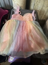 Glitter Sleeveless Tulle Dress Pink Yellow White Princess Fairy Costume