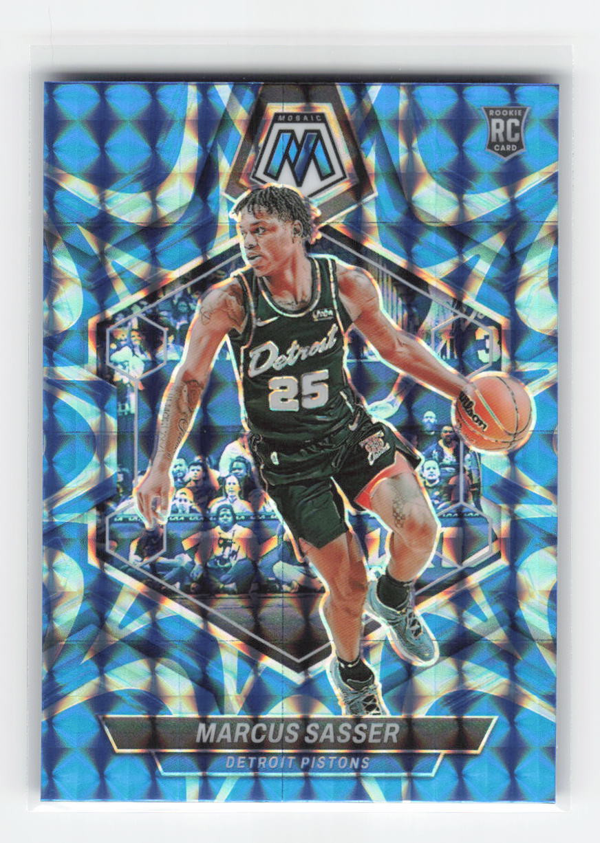 2023-24 Panini Mosaic #229 Marcus Sasser Reactive Blue