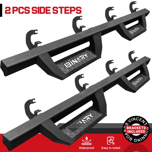 For 2019-2026 Silverado/Sierra 1500 Crew Cab BLK Running Board Drop Nerf Bar BHZ