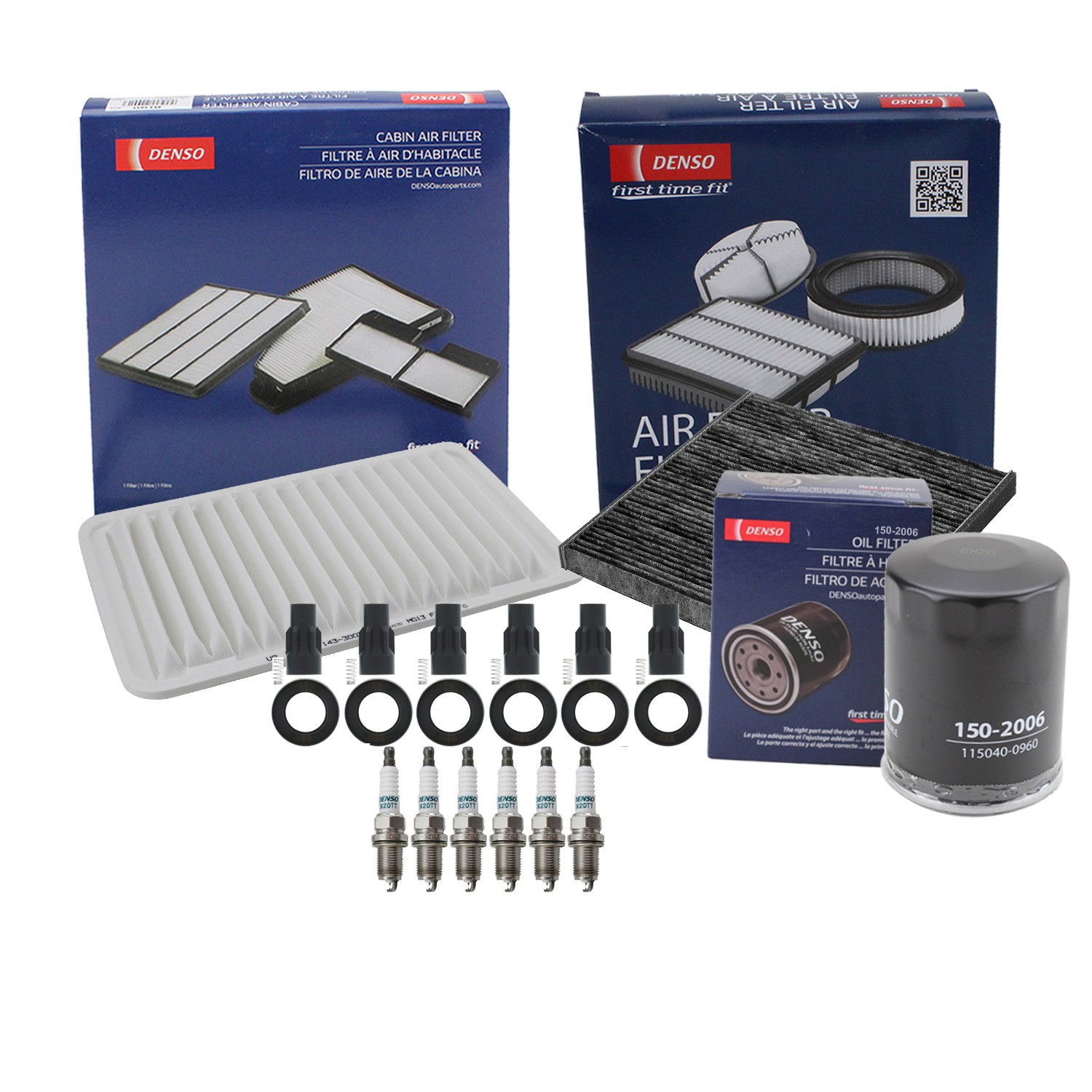 Denso Tune Up Kit 6 Spark Plug  Boot Kit for Camry ES330 RX330 Sienna Solara V6