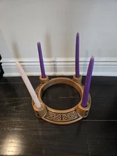 Vintage Abbey Press Advent Wreath Ring Holiday Candle Holder w/ Box
