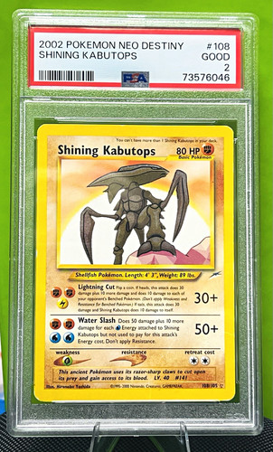 Shining Kabutops (Unlimited) graded PSA 2 for sale on eBay