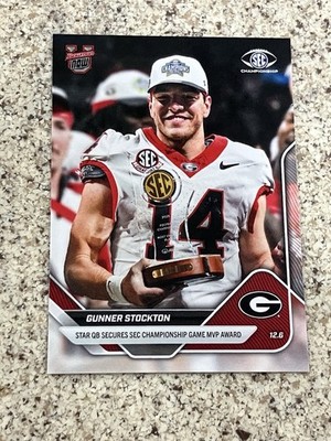 2025 BOWMAN U NOW FOOTBALL 57 GUNNER STOCKTON BASE GEORGIA SEC CHAMP GAME MVP