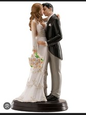 COPPIA SPOSI SPOSA - DECORAZIONI TORTA SPOSI -TOP CAKE-STATUINA TORTA MATRIMONIO