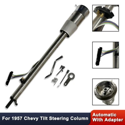 For Chevy Bel Air 150 210 1957 Automatic Steering Column with Adapter Natural - Imagen 1 de 4