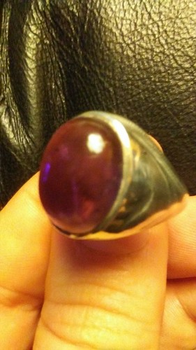 VINTAGE AMTHYST 925 STERLING SILVER RING- SIZE 10 1/2- AQUARIUS BIRTH STONE - Picture 6 of 12