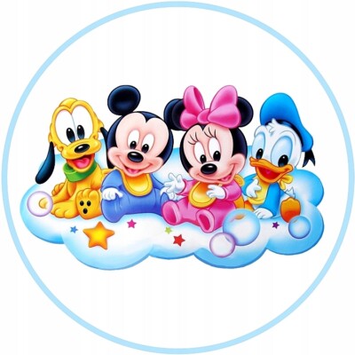 Baby Mickey Minnie Donald Pluto #10 Tortenaufleger Topper Tortendekoration Party