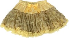 Disney Parks Kids Yellow Glitter Beauty and the Beast Belle Skirt Costume XL