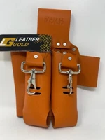 Leather Gold 3-pocket Pliers Rule And Screwdriver Holster | Tool Kit