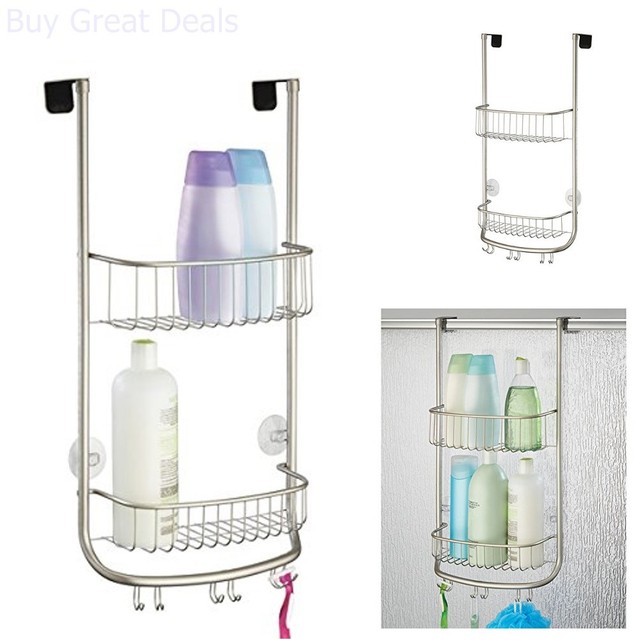 Hanging Shower Door Caddy Bathroom Over Door Shampoo Conditioner Soap