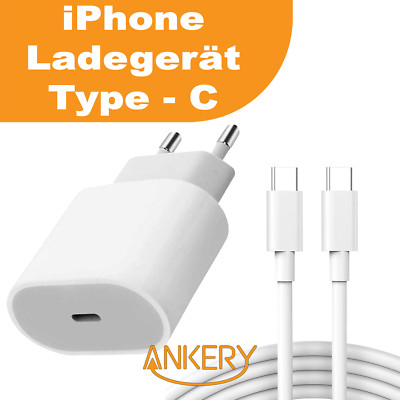 20W Ladegerät mit Ladekabel für iPhone 15/16/Plus/Pro/Pro Max USB C Adapter