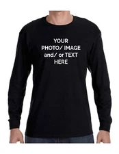 Personalized Long Sleeves T-shirt with Your Image/ Photo and/ or Text