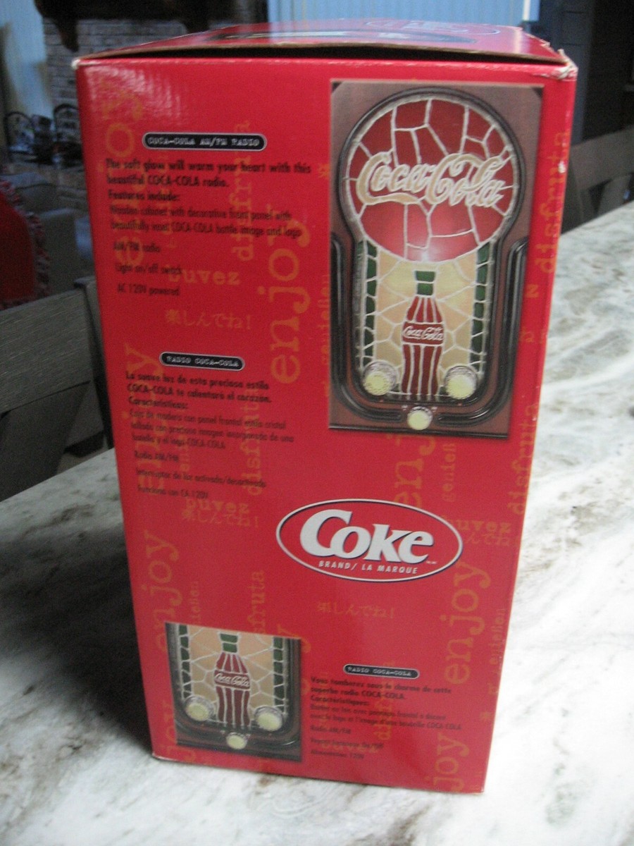 COCA COLA AM / FM RADIO AND NIGHTLIGHT - VINTAGE STAINED GLASS