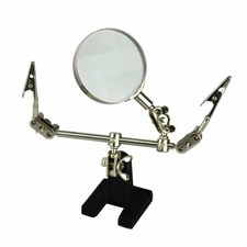 HELPING HAND MAGNIFIER 4X with 2 ALLIGATOR CLAMPS SOLDERING KIT 3rd HAND JEWELRY