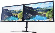 DUAL 2 x 22" 1680 x 1050 MONITOR DP PC HOME OFFICE BUNDLE + NEW STAND
