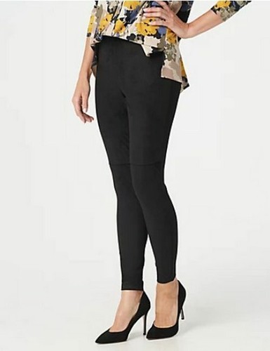 H Halston Black Petite Faux Suede Ponte 