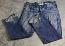 Ariat M4 Low Rise Boot Jeans Men's 40/34 Blue Denim Distressed Workwear