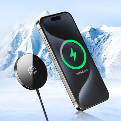 Wireless Charger Qi2 Magnetic Wireless Charger Ultra-Thin Aluminum For Apple 15W
