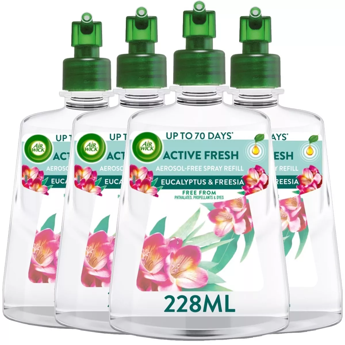 4 x Air Wick Eucalyptus & Freesia Aerosol-Free Automatic Spray Refill 228ml