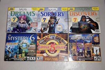 Set of 6 Sagas Hide & Secret Hidden Object Mystery Games PC CD-ROM 
